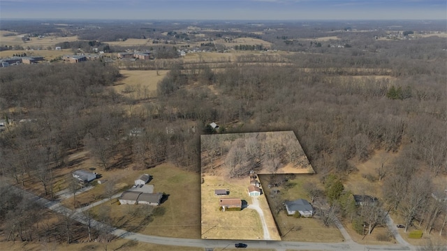 drone / aerial view featuring a rural view