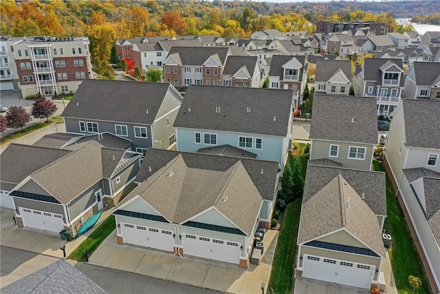 aerial view with a residential view