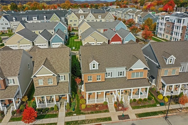 bird's eye view with a residential view