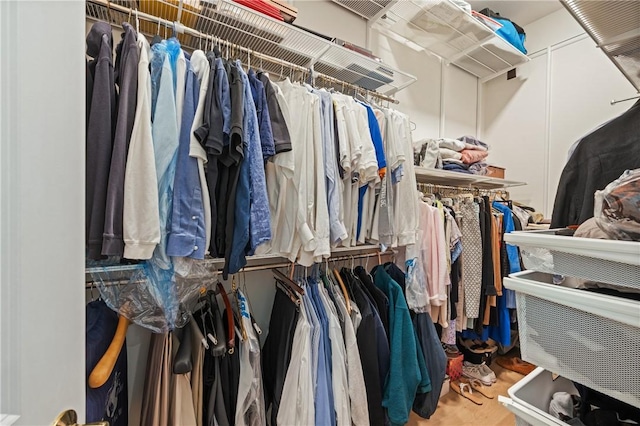 view of walk in closet