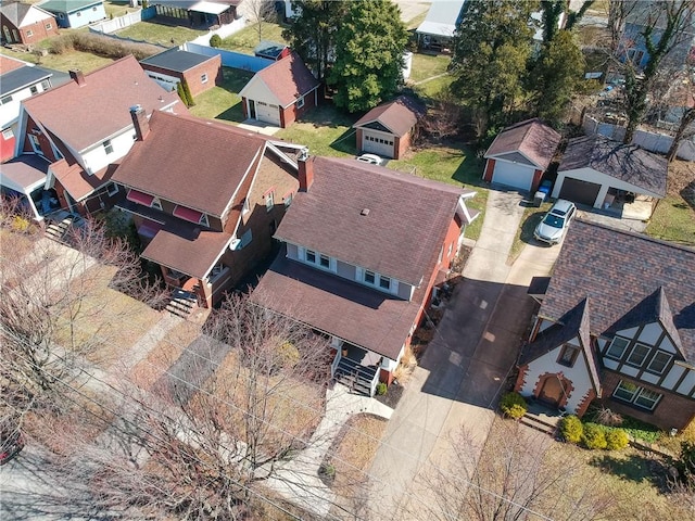 aerial view with a residential view