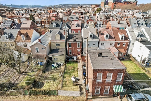 drone / aerial view featuring a residential view