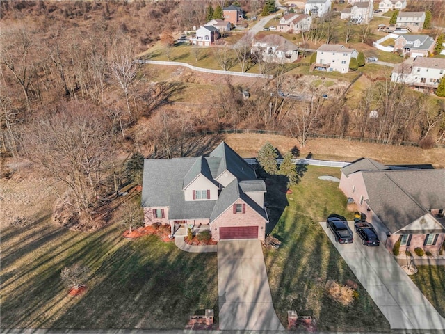 drone / aerial view with a residential view