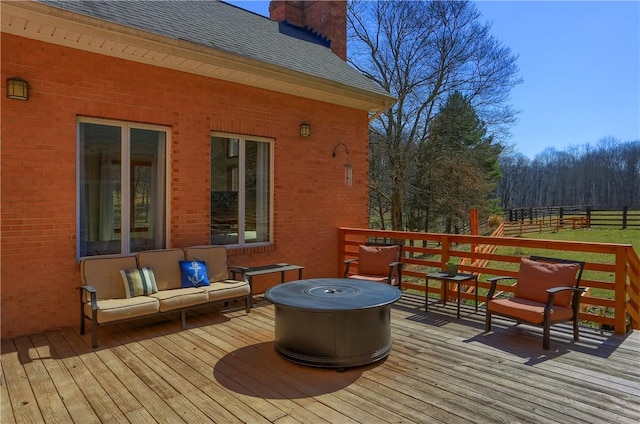 deck with an outdoor living space