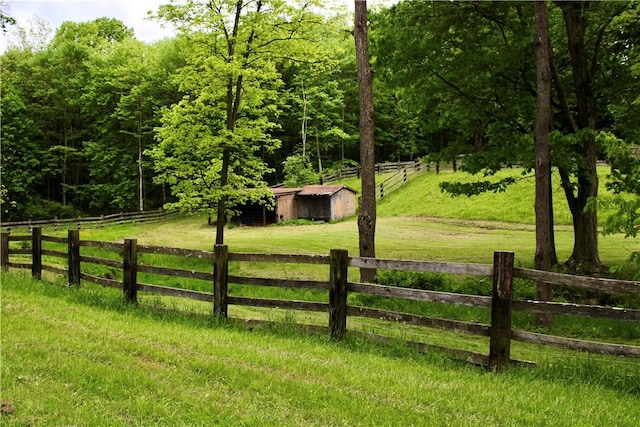 5125 Bear Run Rd, Cranberry Twp, PA 16066 - view of yard with an outdoor structure and a view of countryside