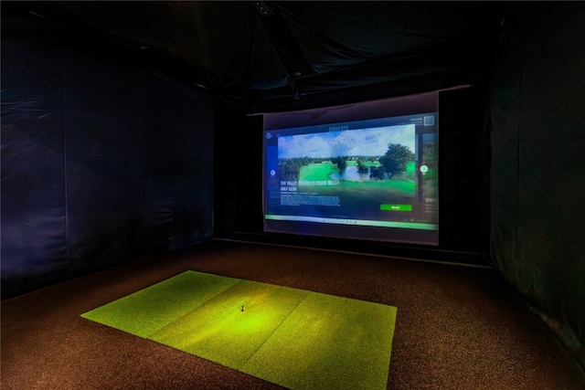 cinema with golf simulator