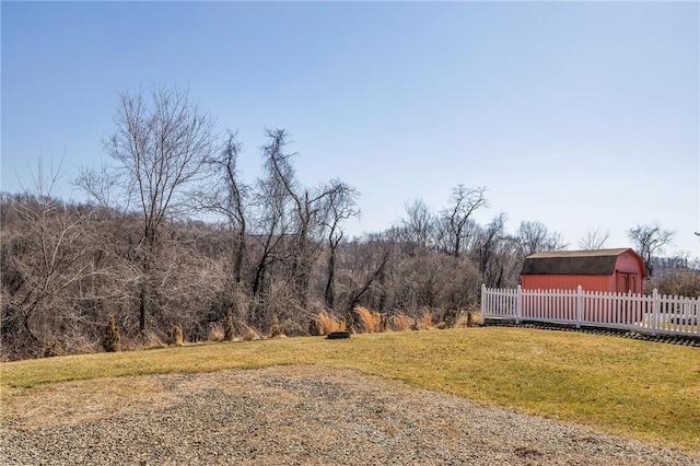 view of yard featuring fence