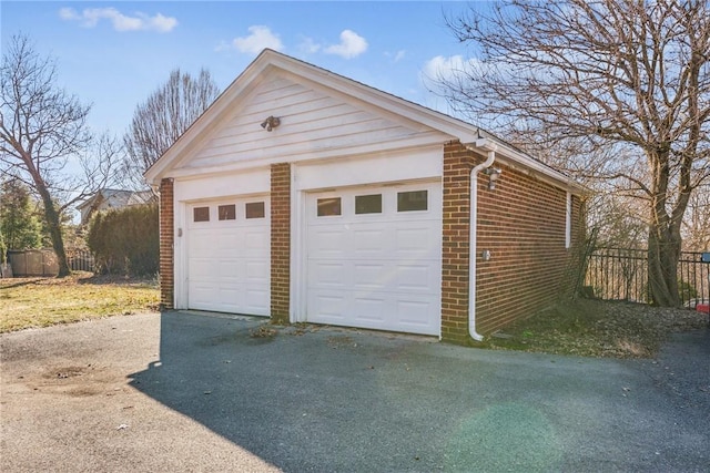 detached garage with fence