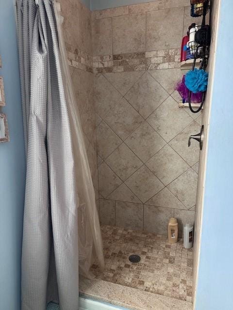 full bathroom featuring a shower stall