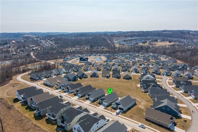 aerial view featuring a residential view