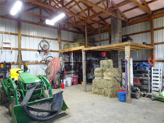 garage featuring metal wall