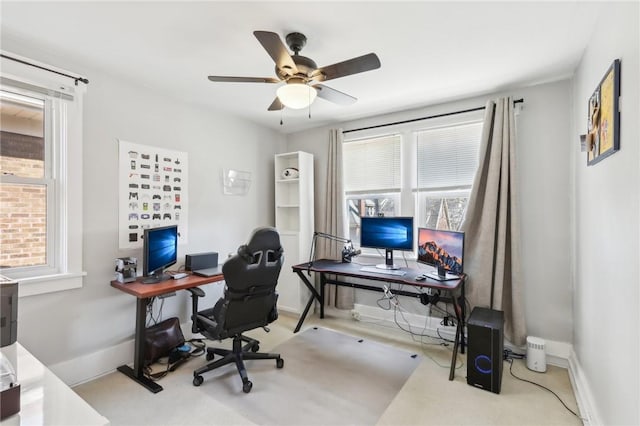 3234 Pinehurst Ave, Dormont, PA 15216 - home office with healthy amount of natural light, ceiling fan, and baseboards