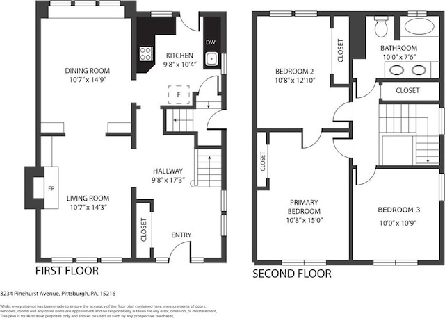 3234 Pinehurst Ave, Dormont, PA 15216 - property floor plan