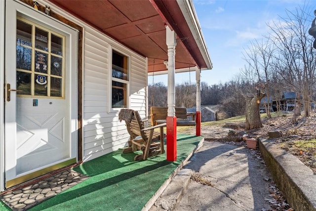 view of patio / terrace featuring covered porch