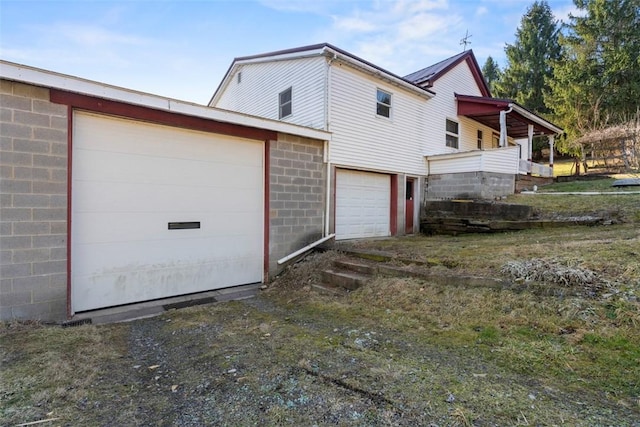 view of garage