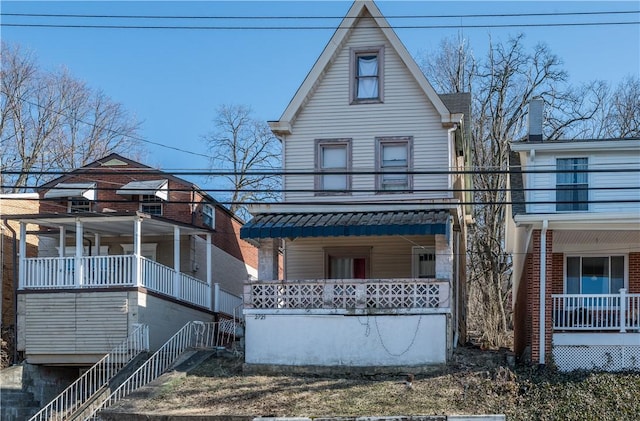 view of front facade featuring a porch