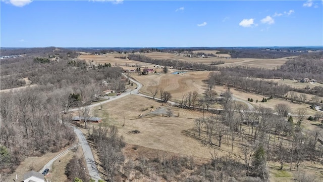 drone / aerial view with a rural view