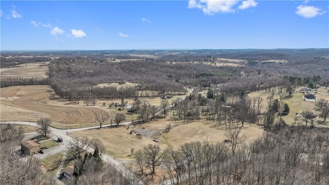 bird's eye view with a rural view