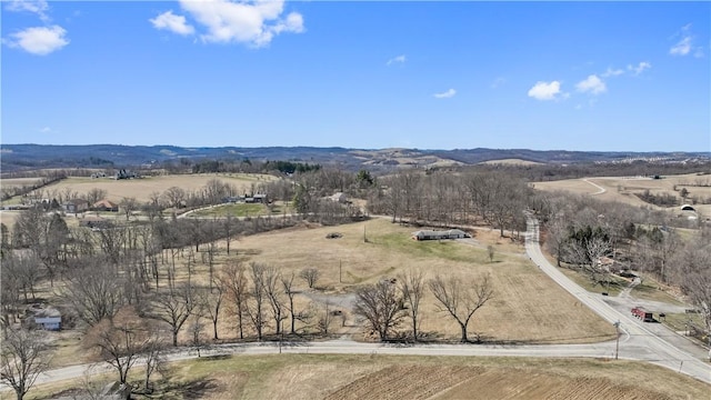 birds eye view of property with a rural view