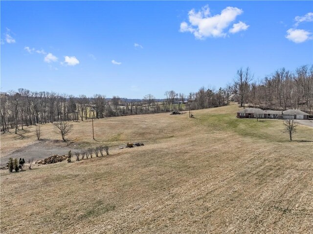 view of yard with a rural view