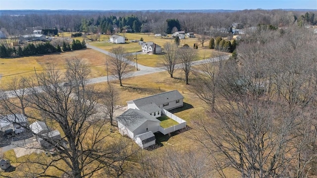 bird's eye view with a rural view