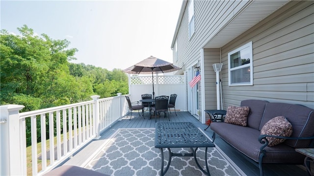 8004 Maureen Dr, Cranberry Twp, PA 16066 - wooden terrace with outdoor dining space and outdoor lounge area