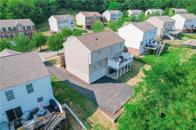 drone / aerial view with a residential view