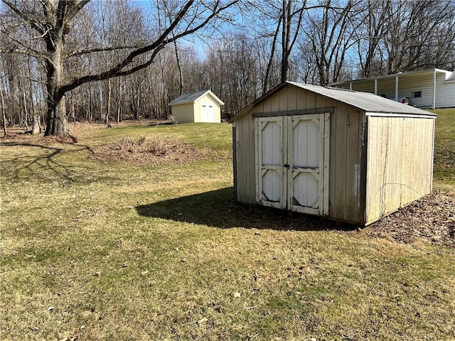 view of shed