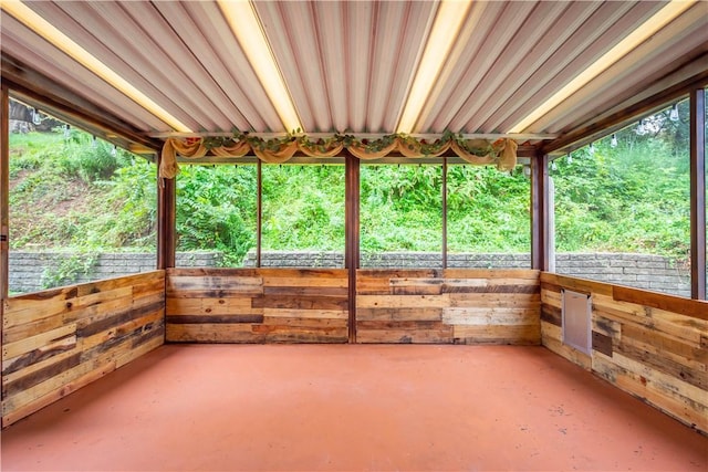 view of unfurnished sunroom