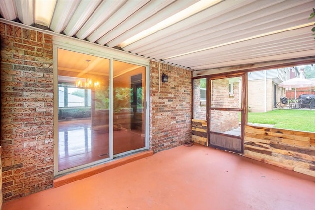 view of unfurnished sunroom