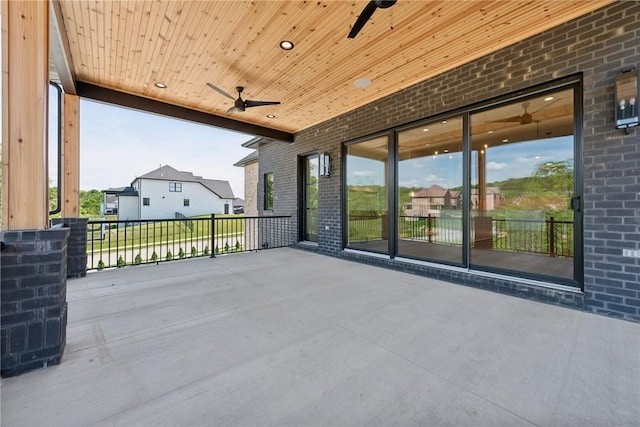 view of patio / terrace with a ceiling fan