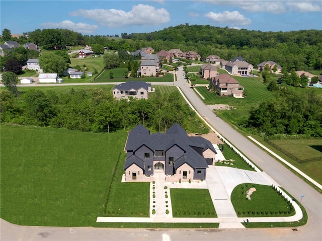 aerial view with a residential view