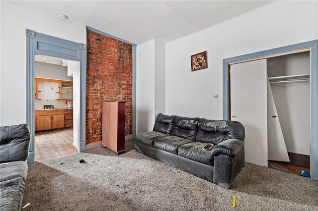 living room featuring carpet flooring