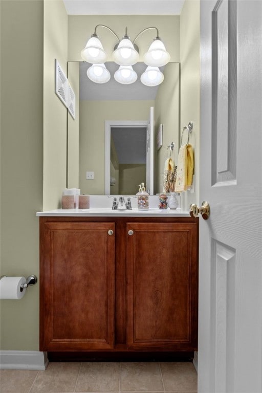 bathroom featuring vanity and tile patterned floors