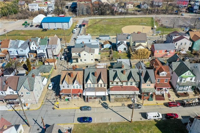 bird's eye view with a residential view