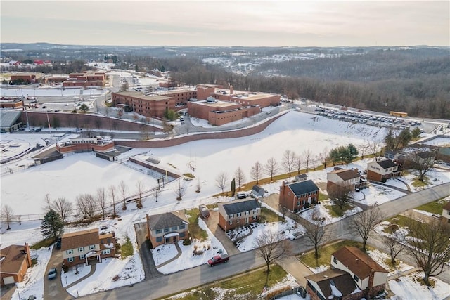 view of snowy aerial view