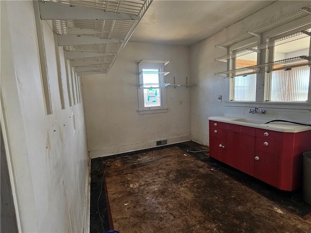 bathroom with vanity and visible vents