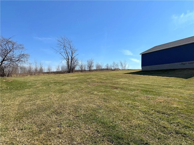 view of yard with an outbuilding