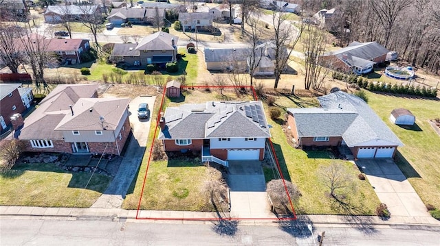 drone / aerial view with a residential view