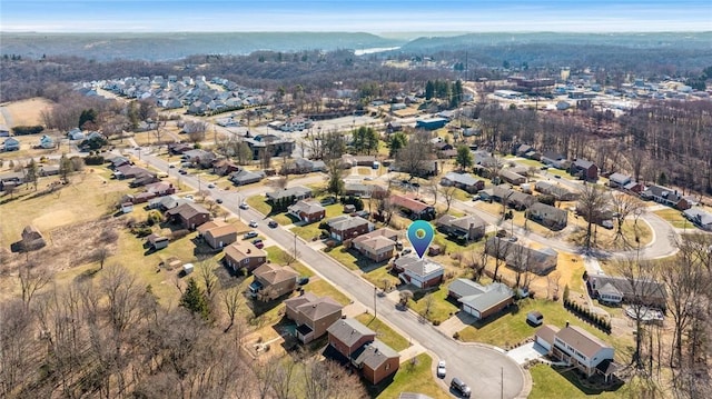 drone / aerial view featuring a residential view