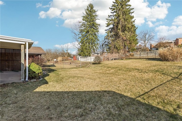 view of yard with fence