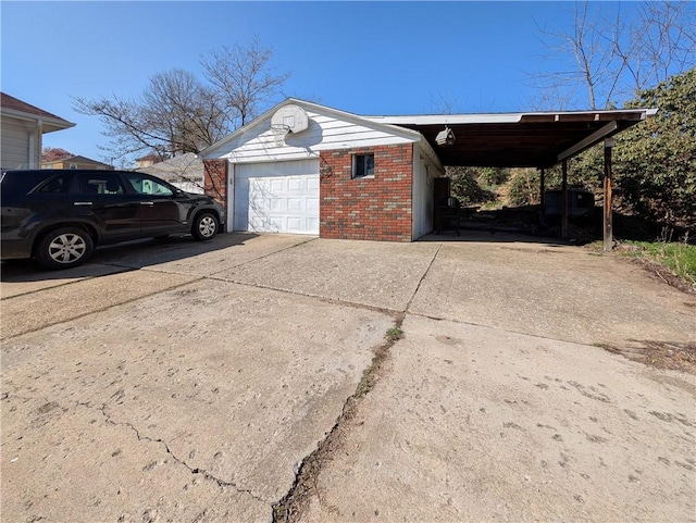 1602 Ross Hill Rd, Patterson Twp, PA 15010 - view of side of property with brick siding, a carport, and concrete driveway