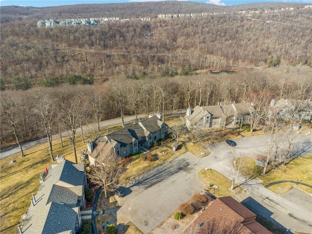 bird's eye view with a forest view