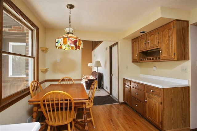 dining area featuring wood finished floors