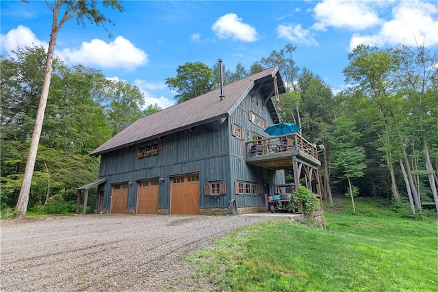 000 Wonder Ln, Punxsutawney Area School District, PA 15767 - view of home's exterior featuring a shingled roof, a deck, cooling unit, a yard, and driveway