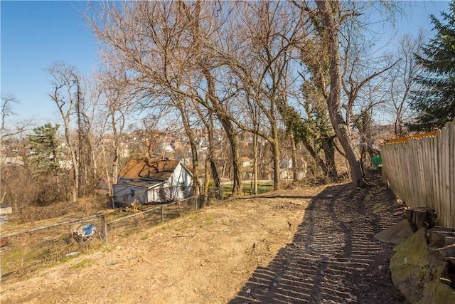 view of yard with fence