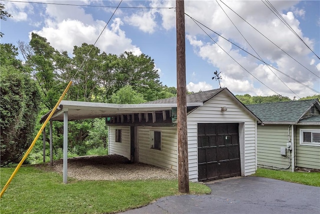 garage with driveway