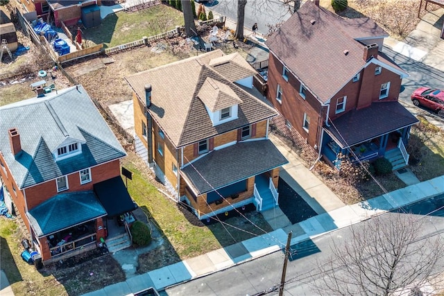 bird's eye view with a residential view