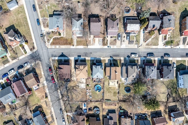 drone / aerial view with a residential view