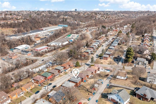 drone / aerial view featuring a residential view